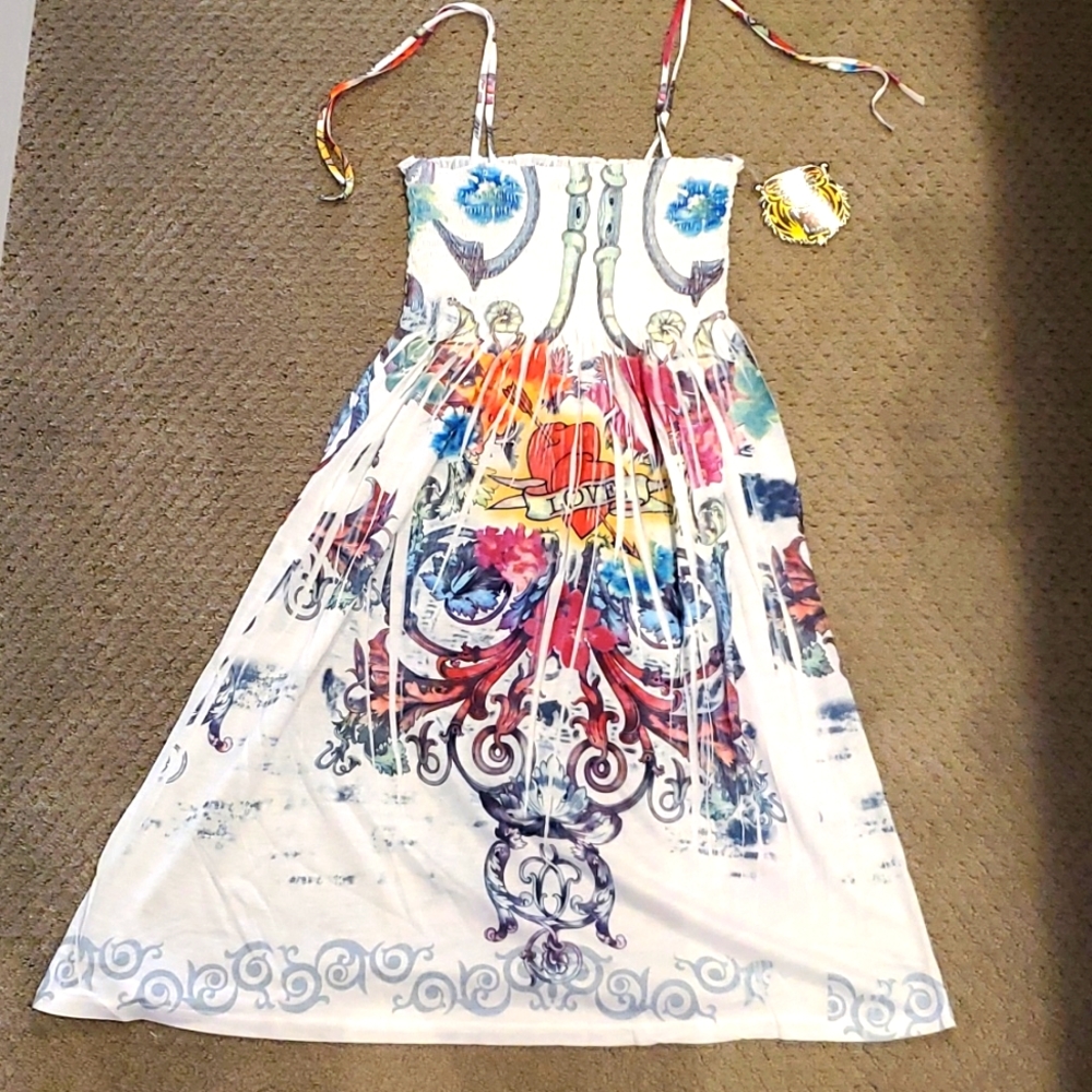 NEW/ Vintage Y2K Summer dress. Strapless or thin ties - NEW WITH TAGS SZ L